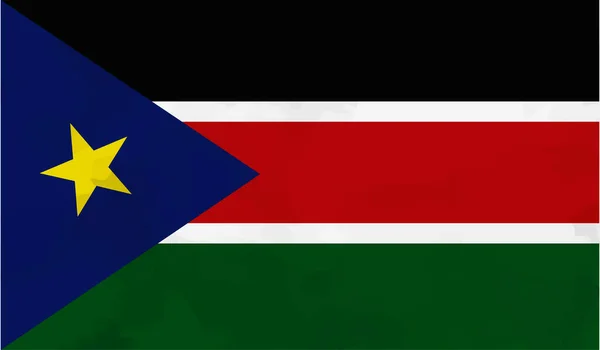 Jižní Súdán Národní Vlajka Vytvořena Stylu Grunge Paint — Stockový vektor