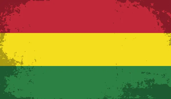 Bolivia Nationalflagga Skapad Grunge Stil — Stock vektor