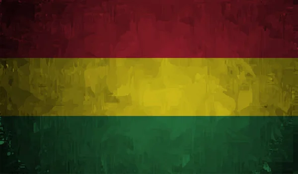 Bolivia Nationale Vlag Gemaakt Grunge Stijl — Stockvector