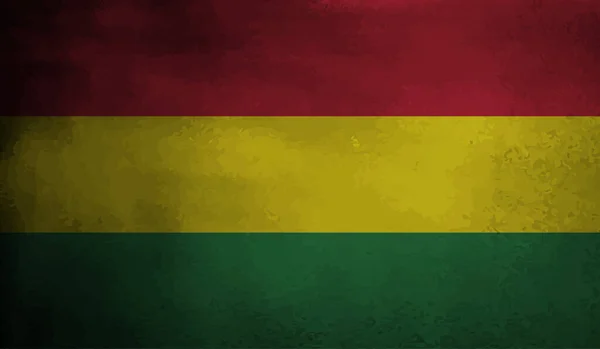 Bolivia Nationale Vlag Gemaakt Grunge Stijl — Stockvector