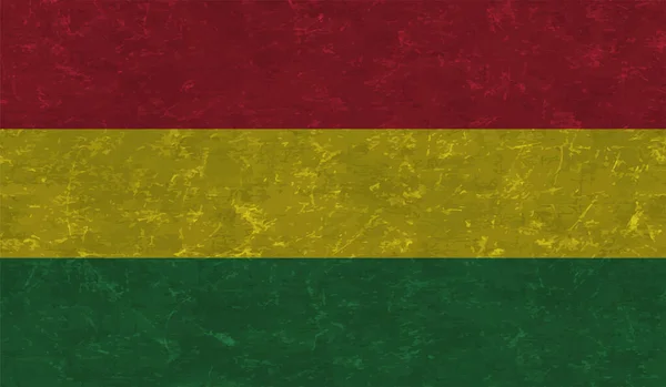 Bolivia Nationale Vlag Gemaakt Grunge Stijl — Stockvector