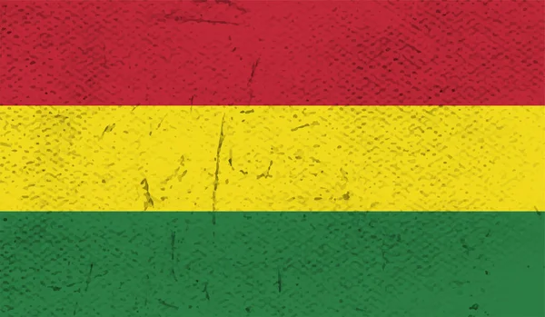 Bolivia Nationale Vlag Gemaakt Grunge Stijl — Stockvector