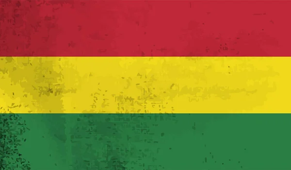 Bolivia Nationale Vlag Gemaakt Grunge Stijl — Stockvector