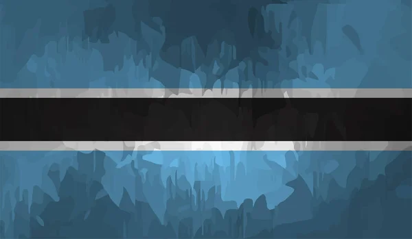 Botswana Nationalflagge Grunge Stil — Stockvektor