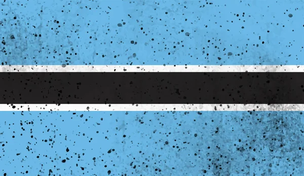Botswana Nationalflagge Grunge Stil — Stockvektor