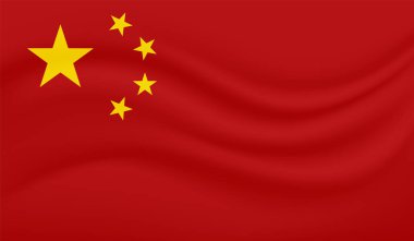 Grunge Çin bayrağı desenli arka plan. Vektör illüstrasyonu