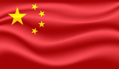 Grunge Çin bayrağı desenli arka plan. Vektör illüstrasyonu