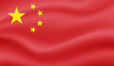 Grunge Çin bayrağı desenli arka plan. Vektör illüstrasyonu