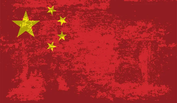 Grunge China Flagge Texturierten Hintergrund Vektorillustration — Stockvektor