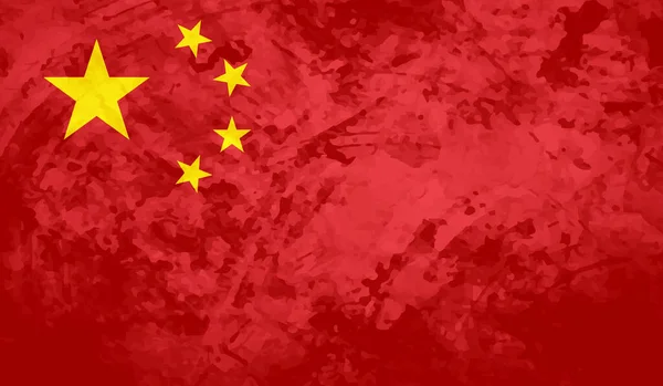 Grunge China Bandera Fondo Texturizado Ilustración Vectorial — Archivo Imágenes Vectoriales