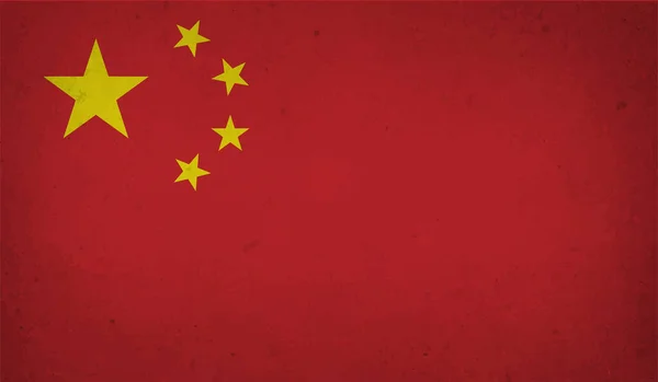 Grunge Chine Drapeau Fond Texturé Illustration Vectorielle — Image vectorielle
