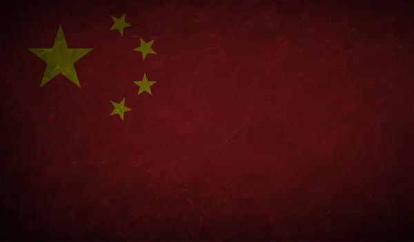 Grunge China Bandera Fondo Texturizado Ilustración Vectorial — Vector de stock