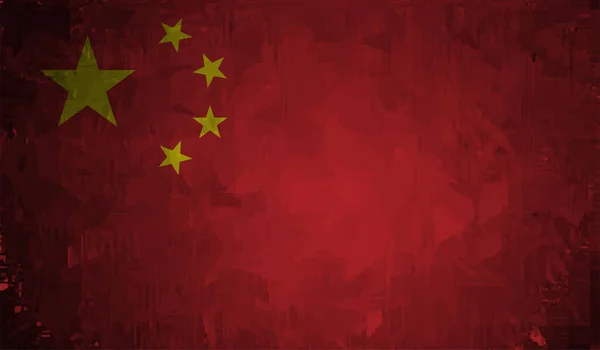 Grunge China Flagge Texturierten Hintergrund Vektorillustration — Stockvektor