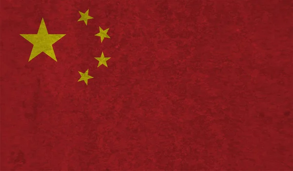 Grunge Chiny Flaga Teksturowane Tło Ilustracja Wektora — Wektor stockowy