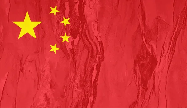 Грязный Китайский Флаг Фоне Векторная Иллюстрация — стоковый вектор