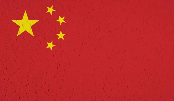 Grunge China Vlag Textuur Achtergrond Vectorillustratie — Stockvector