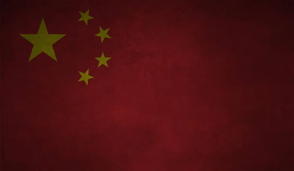 Grunge Σημαία Της Κίνας Υφή Φόντο Εικονογράφηση Διανύσματος — Διανυσματικό Αρχείο