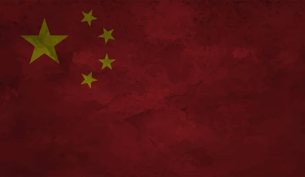 Grunge China Vlag Textuur Achtergrond Vectorillustratie — Stockvector