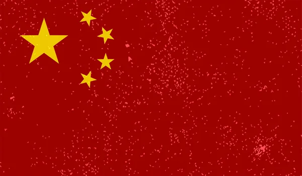 Grunge China Flagge Texturierten Hintergrund Vektorillustration — Stockvektor