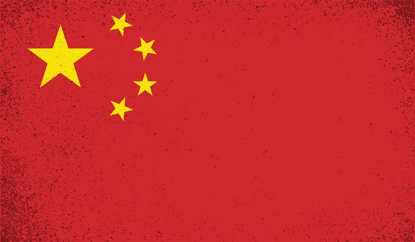 Grunge Chine Drapeau Fond Texturé Illustration Vectorielle — Image vectorielle