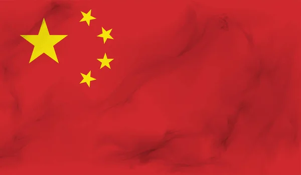 Grunge Chine Drapeau Fond Texturé Illustration Vectorielle — Image vectorielle