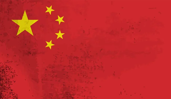 Bandeira Grunge China Fundo Texturizado Ilustração Vetorial —  Vetores de Stock