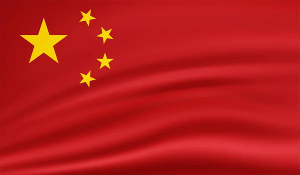Грязный Китайский Флаг Фоне Векторная Иллюстрация — стоковый вектор