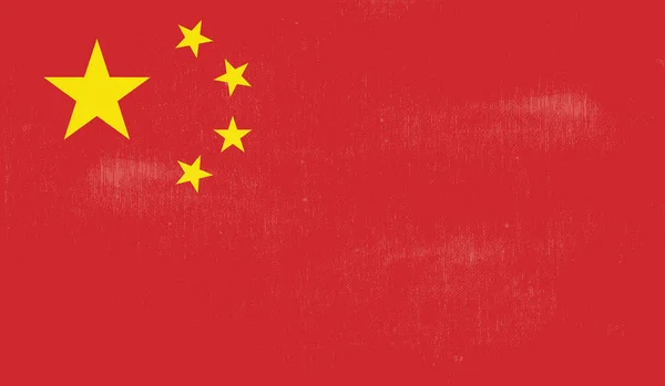 Grunge Chine Drapeau Fond Texturé Illustration Vectorielle — Image vectorielle