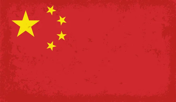 Grunge Kina Flagga Strukturerad Bakgrund Vektorillustration — Stock vektor