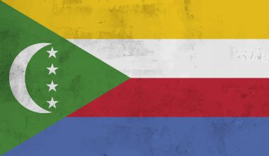 Komoros ulusal bayrağı grunge tarzında oluşturuldu