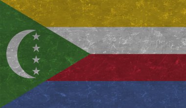 Komoros ulusal bayrağı grunge tarzında oluşturuldu