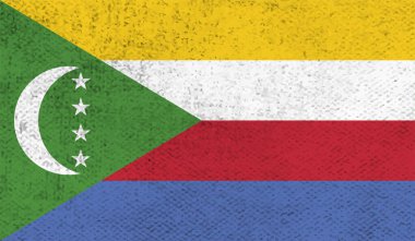 Komoros ulusal bayrağı grunge tarzında oluşturuldu