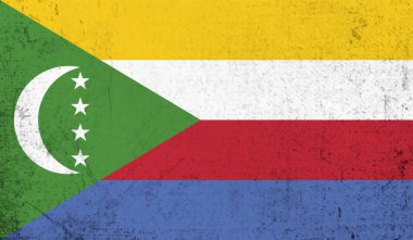 Komoros ulusal bayrağı grunge tarzında oluşturuldu