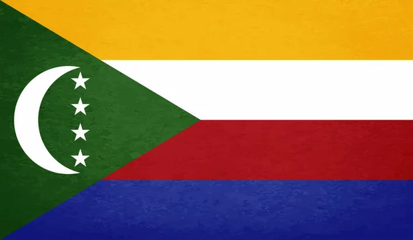 Bandera Nacional Comoras Creada Estilo Grunge — Vector de stock