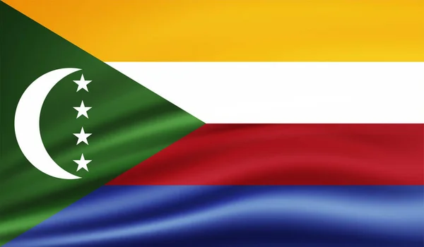 Bandeira Nacional Das Comores Criada Estilo Grunge —  Vetores de Stock