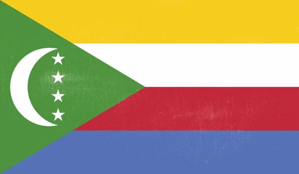 Bandeira Nacional Das Comores Criada Estilo Grunge —  Vetores de Stock