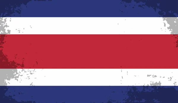 Costa Rica Flagge Mit Wehendem Grunge Vektorhintergrund — Stockvektor