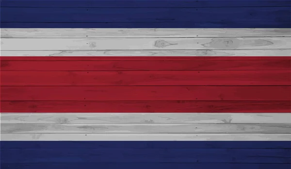 Bandera Costa Rica Con Textura Grunge Ondeante Fondo Vectorial — Vector de stock