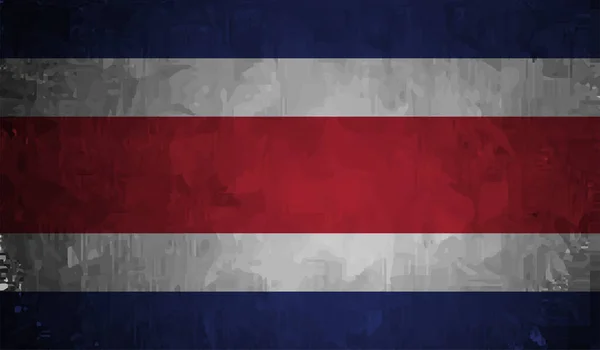 Bandeira Costa Rica Com Textura Grunge Ondulante Fundo Vetorial — Vetor de Stock