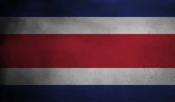 Bandera Costa Rica Con Textura Grunge Ondeante Fondo Vectorial — Vector de stock