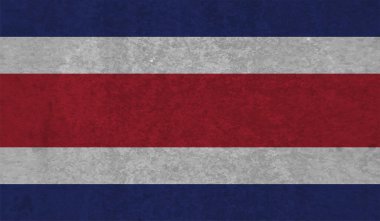 Dalgalı grunge desenli Kosta Rika bayrağı. Vektör arkaplanı.