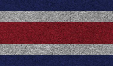 Dalgalı grunge desenli Kosta Rika bayrağı. Vektör arkaplanı.