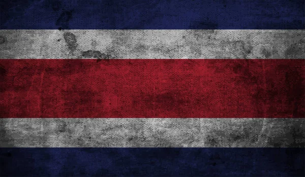 Bandera Costa Rica Con Textura Grunge Ondeante Fondo Vectorial — Vector de stock