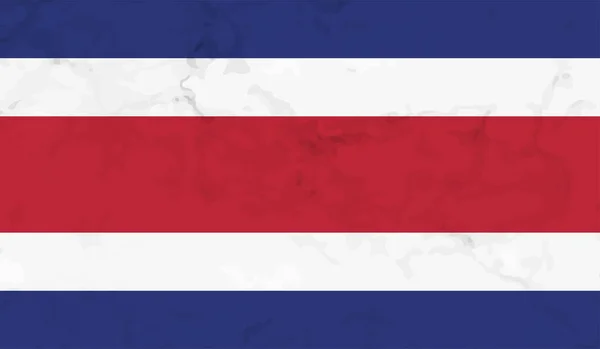 Bandera Costa Rica Con Textura Grunge Ondeante Fondo Vectorial — Vector de stock