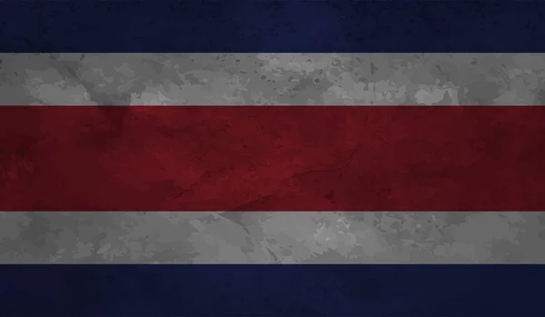 Costa Rica Vlag Met Golvende Grunge Textuur Vectorachtergrond — Stockvector