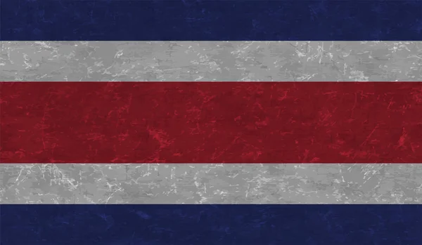 Bandiera Costa Rica Con Sventolando Grunge Texture Sfondo Vettoriale — Vettoriale Stock