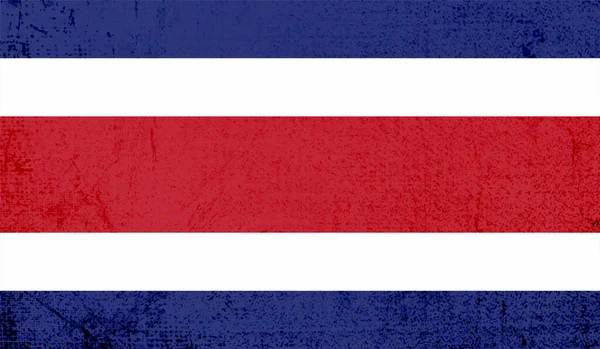 Costa Rica Flagge Mit Wehendem Grunge Vektorhintergrund — Stockvektor