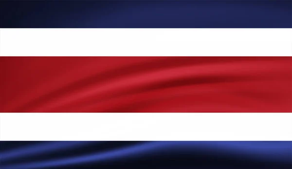 Costa Rica Vlag Met Golvende Grunge Textuur Vectorachtergrond — Stockvector