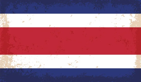 Costa Rica Flag Waving Grunge Texture Vector Background — Stock Vector