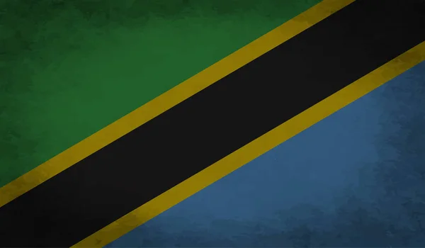 Afrika Ülkesinin Bayrağı Tanzanya — Stok Vektör